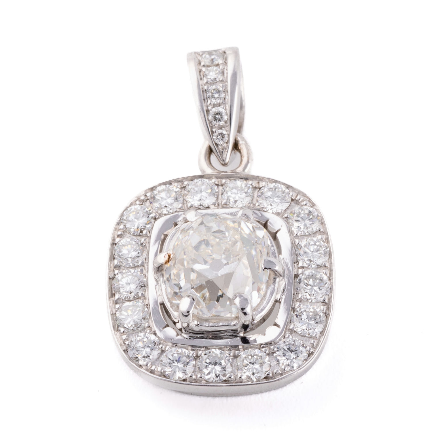 360 · 2.46 Carat Old Mine Cut Diamond Pendant 18ct Gold