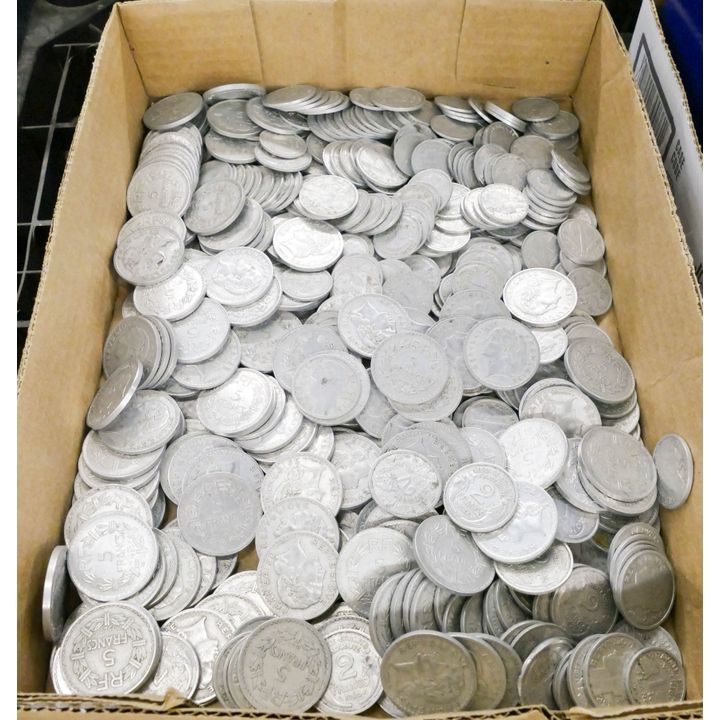 Box Vintage Franc Coins
