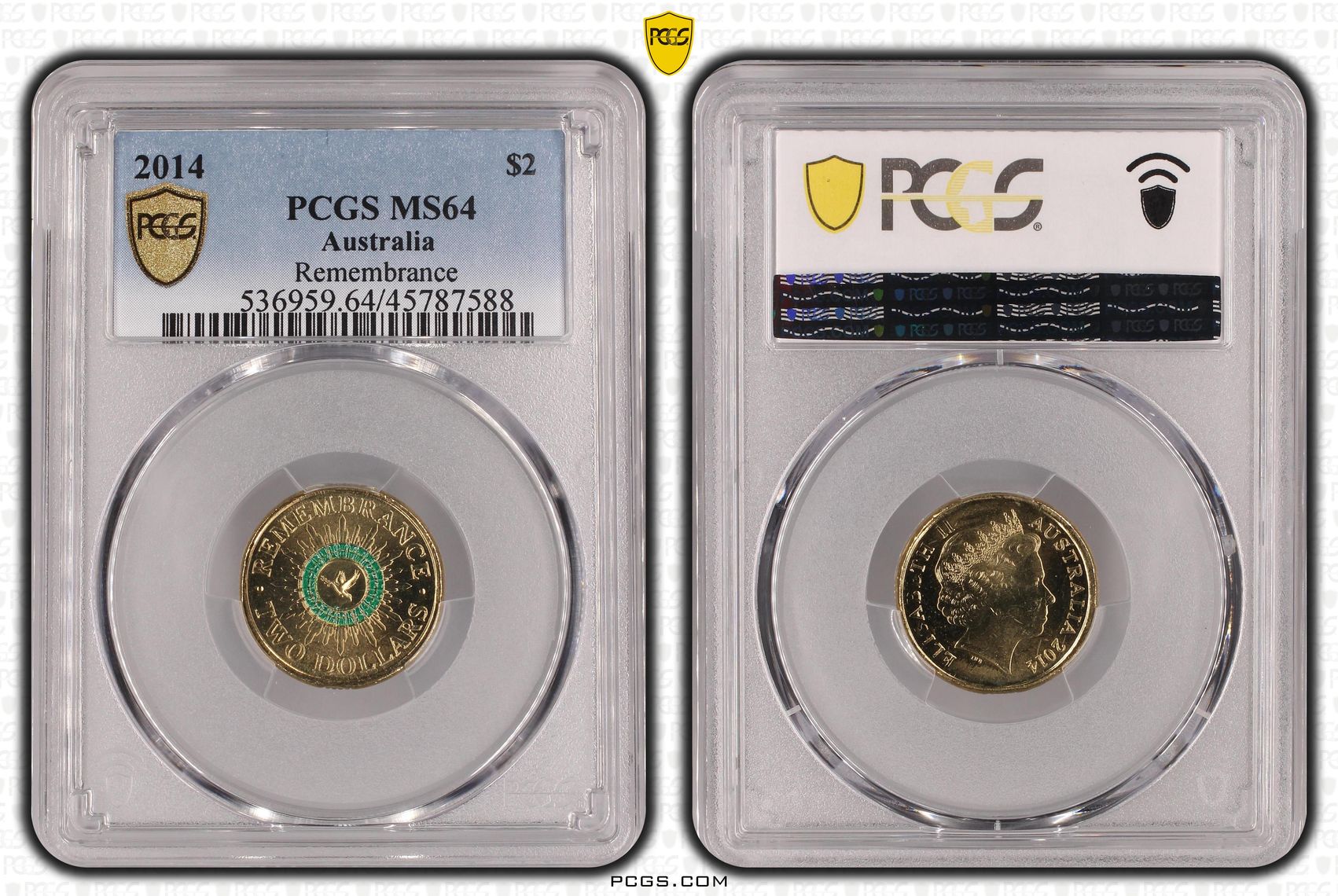 Remembrance, Two Dollar, 2014, PCGS MS 64