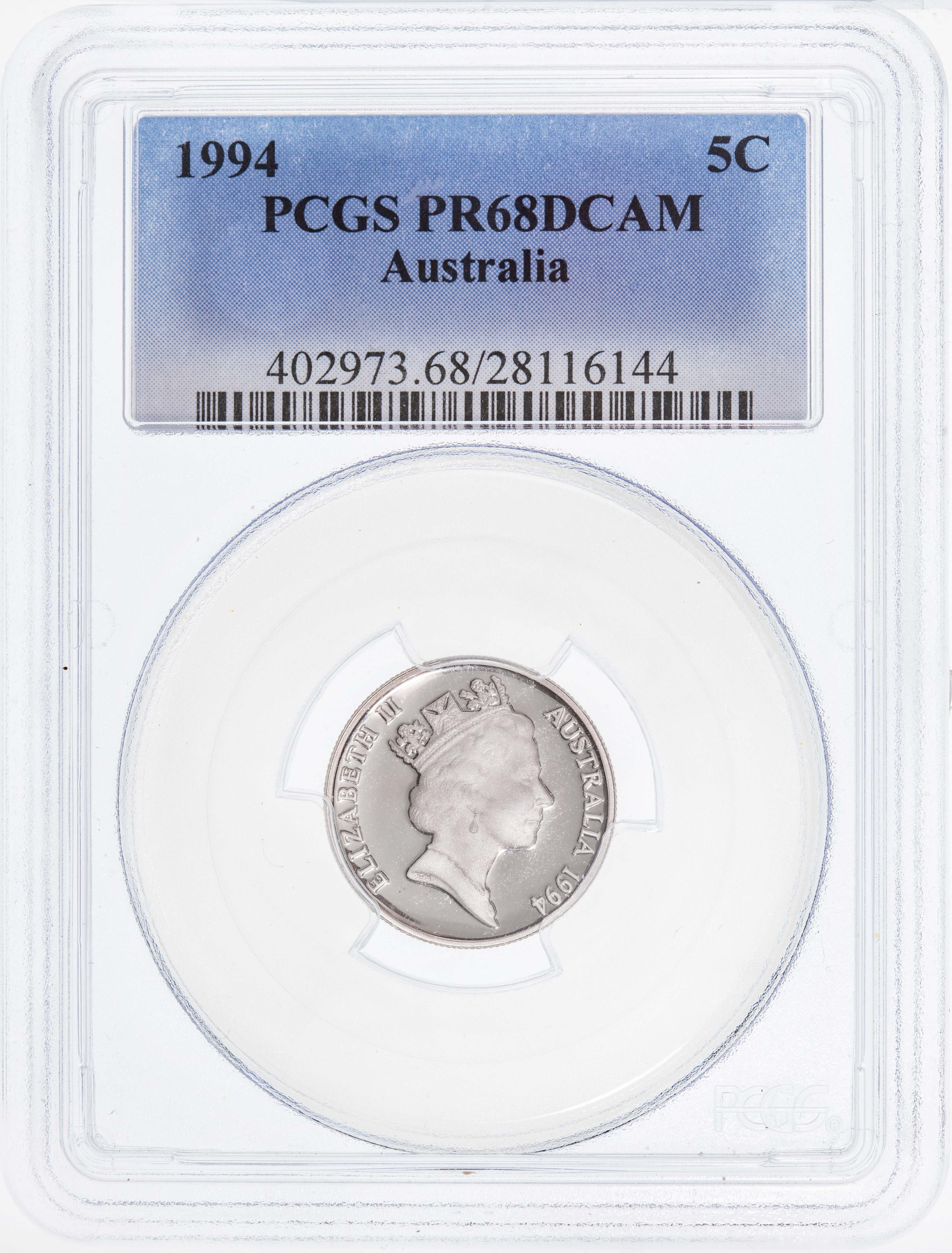 Five Cent, 1994, PCGS PR68DCAM