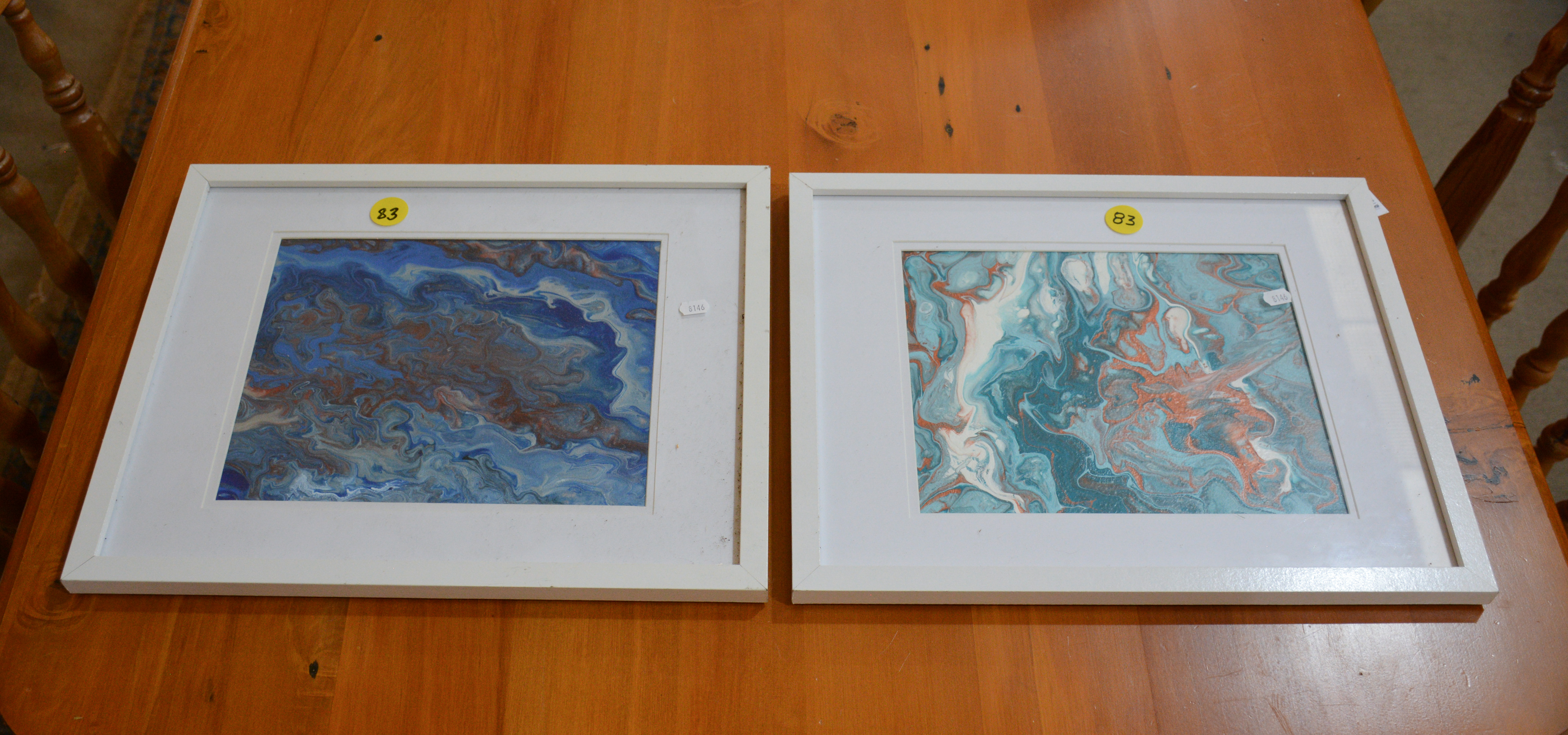 White Framed Art x 2 — sold at auction in New Zealand for $20