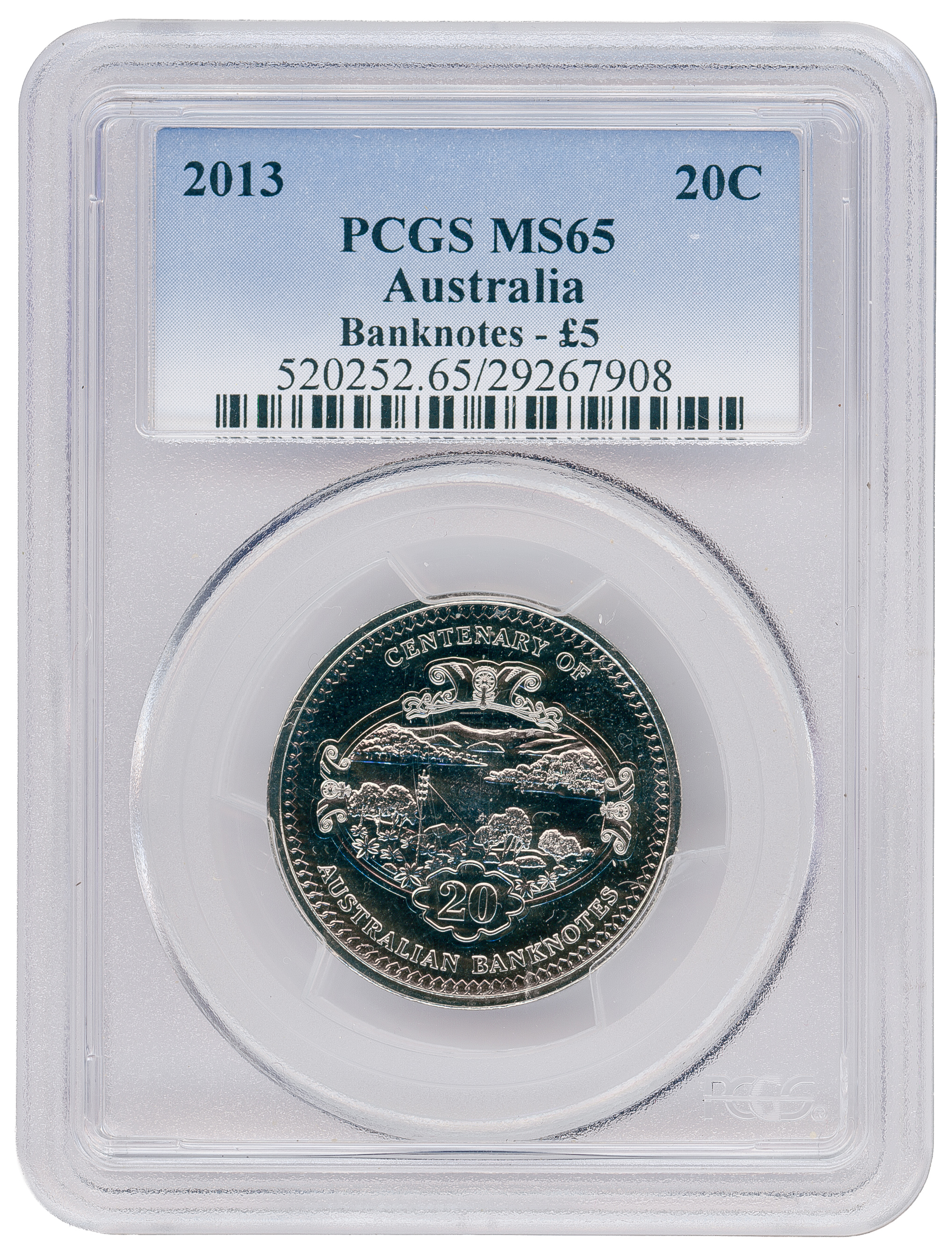 Banknotes, Twenty Cent, 2013, PCGS MS65