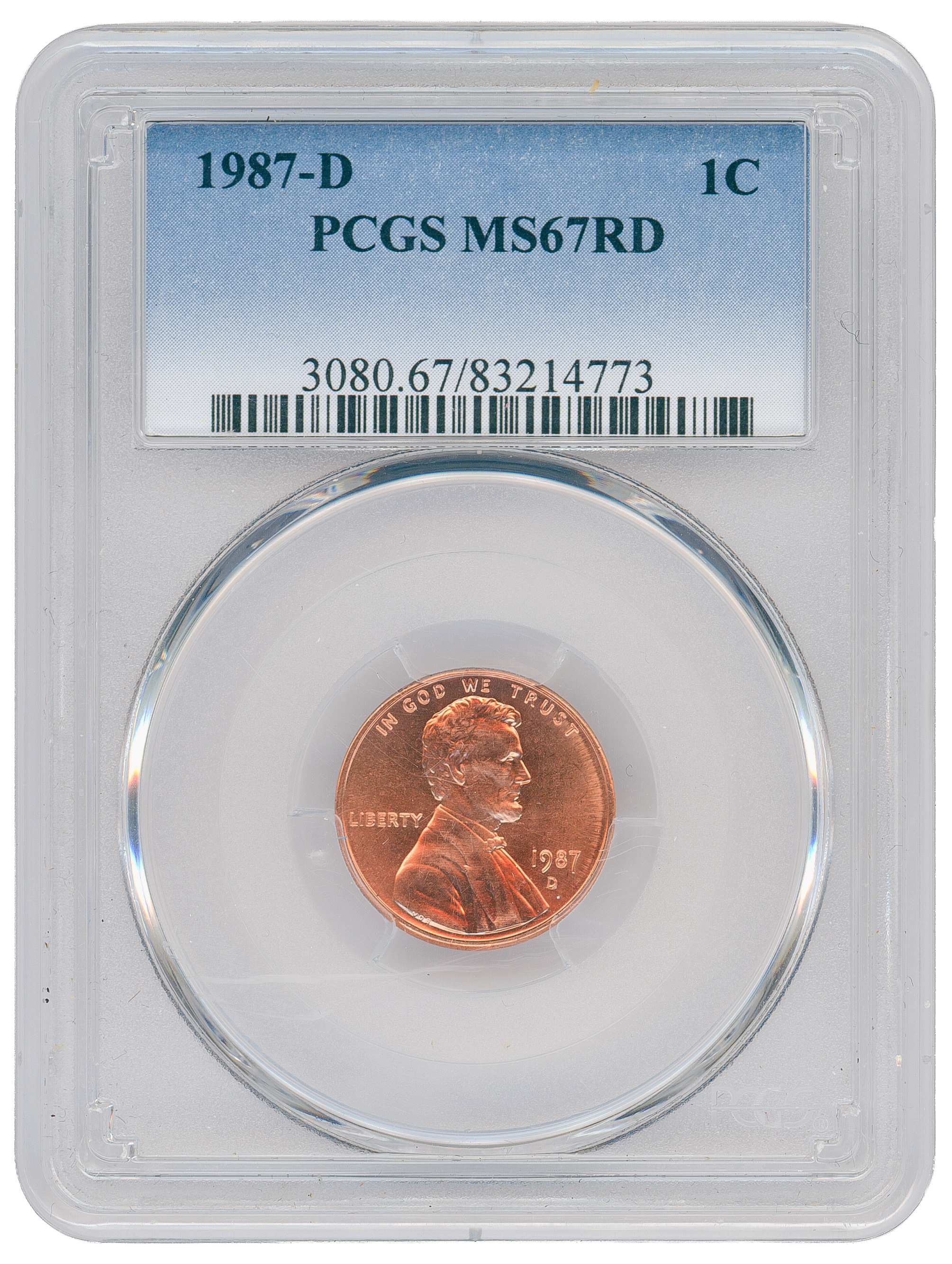 The United States of America, One Cent, 1987-D, PCGS MS67RD