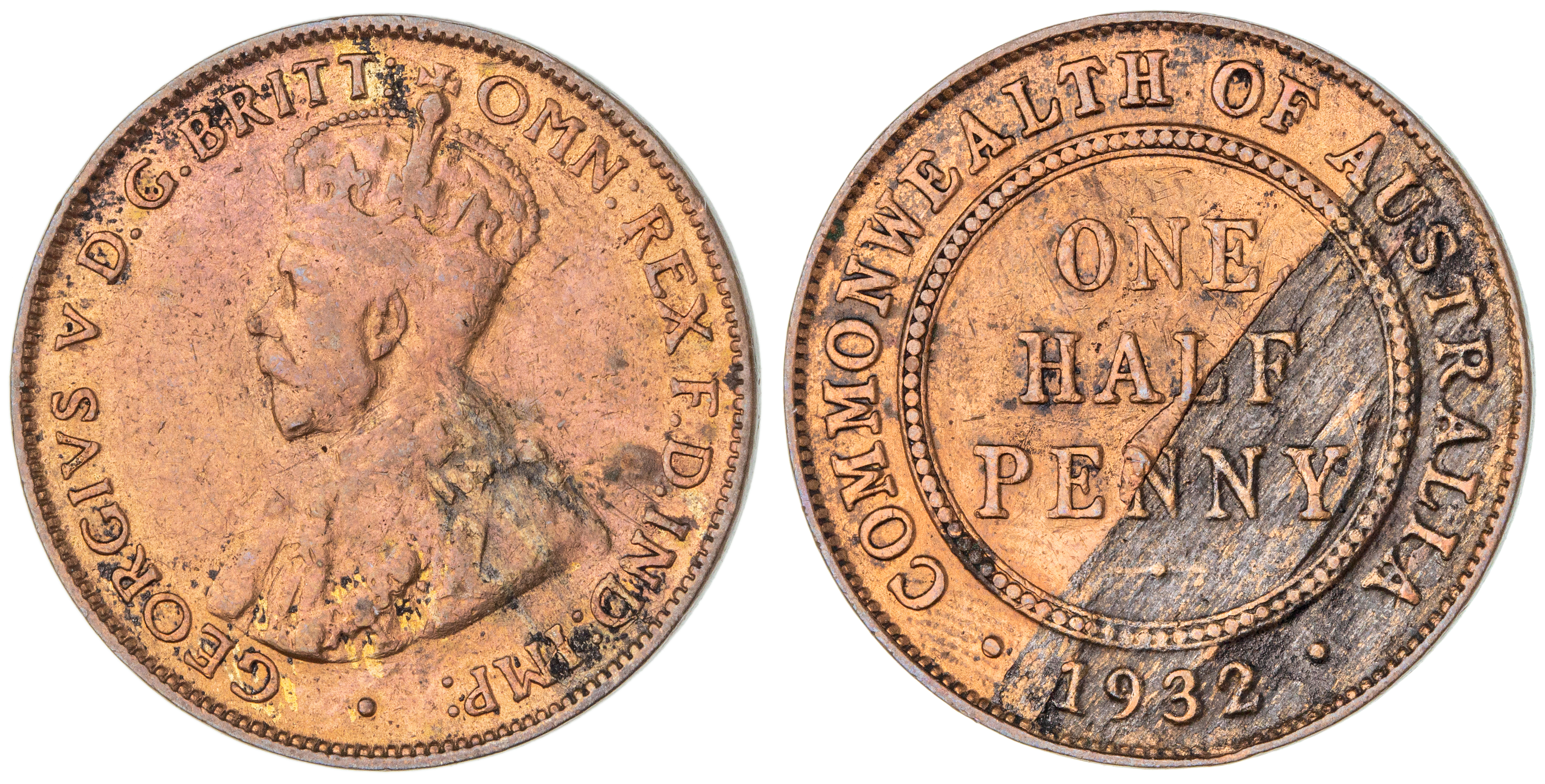 George V, Halfpenny, 1932, Fine