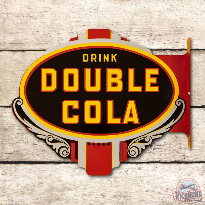 1947 Drink Double Cola Metal Flange Sign TAC 9