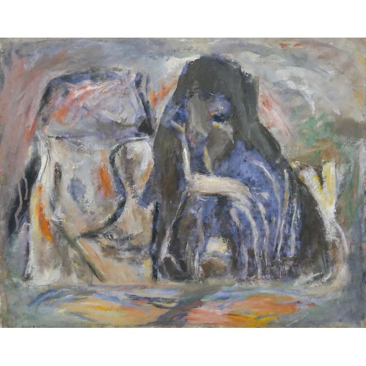 Arthur or Albert Runquist ''Forms within Stumps'' Oil on Canvas 18''x21''