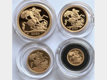 2020 ELIZABETH II 'KING GOERGE III PRIVY MARK' PROOF GOLD 4-COIN SET