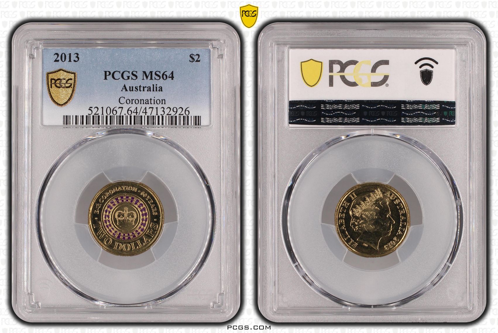 Elizabeth II, Coronation, Two Dollar, 2013, PCGS MS64
