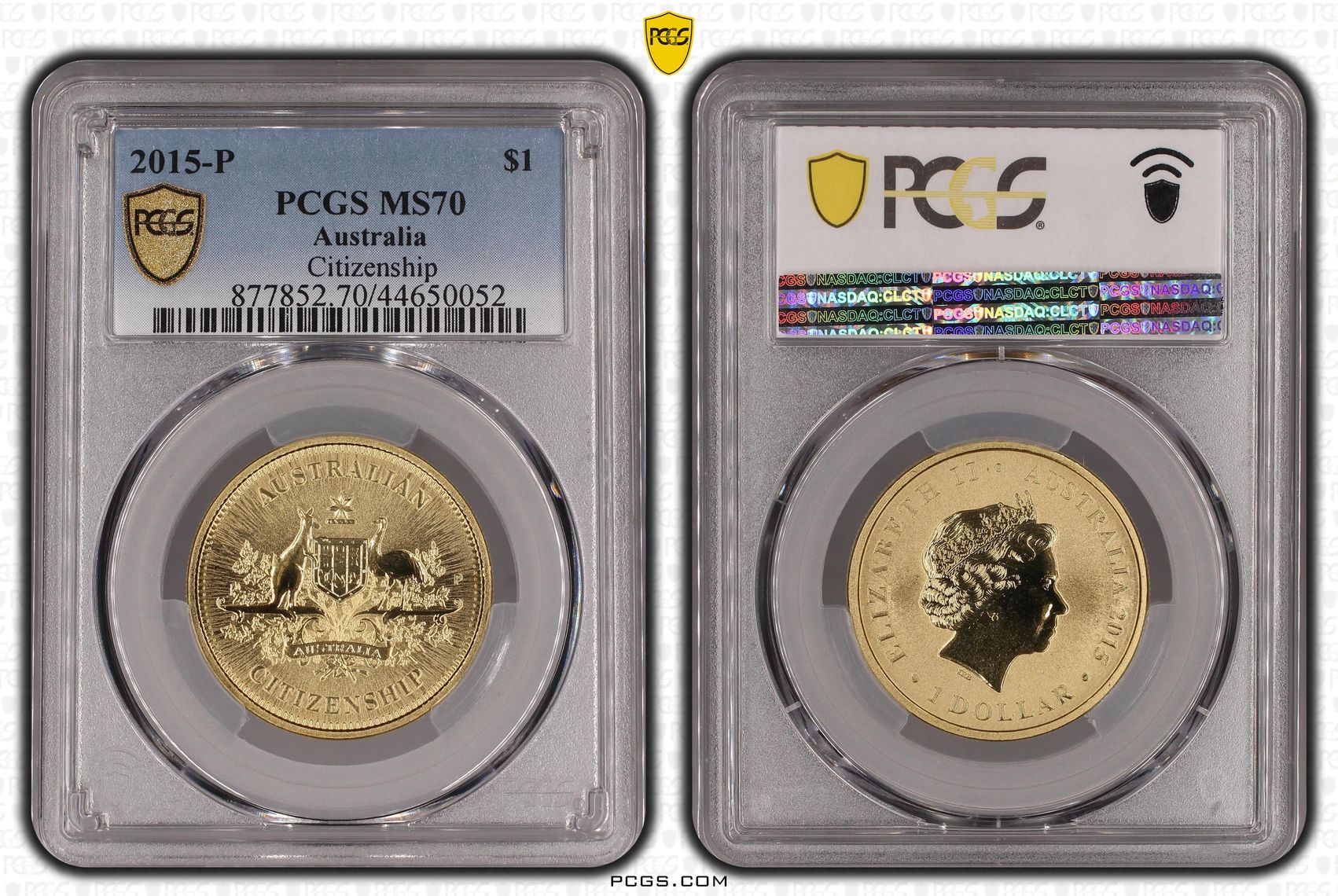 2015-P Australia One Dollar, $1 Citizenship PCGS - MS70 POP 1/0 -052