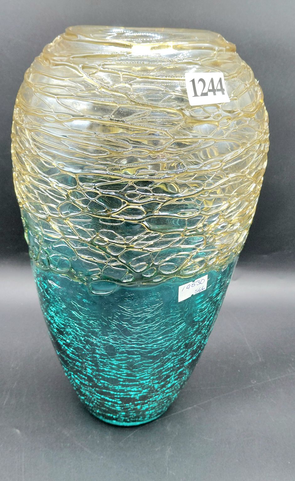 Art Glass Crackle Vase