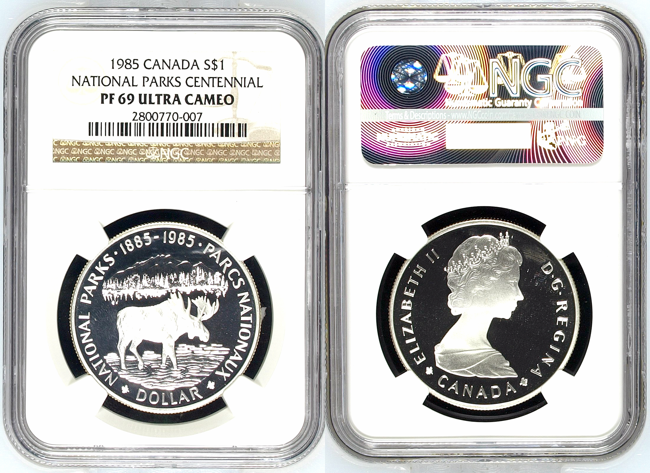 Canada, National Parks Centennial, One Dollar, 1985, NGC PF 69 ULTRA CAMEO
