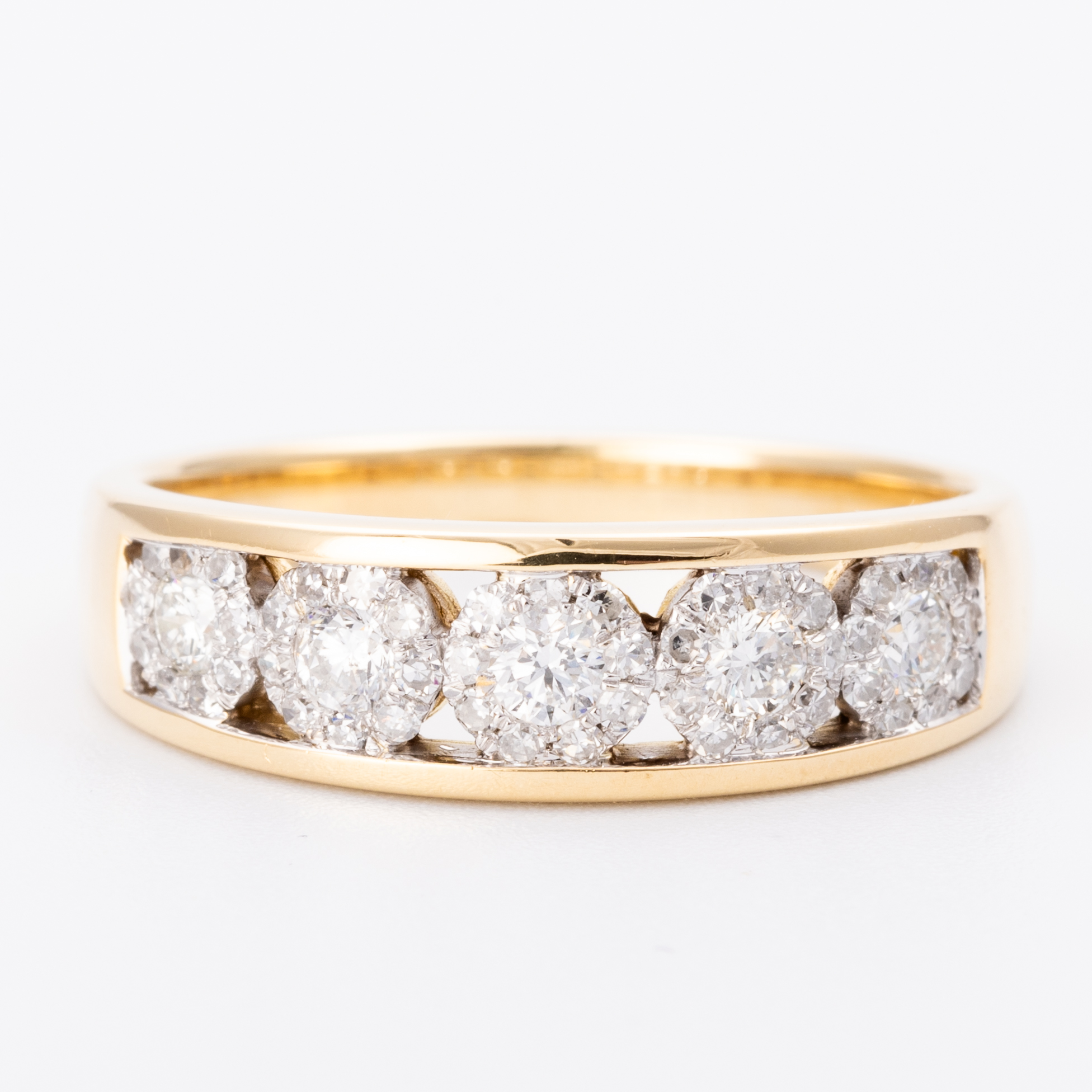 Diamond Cluster Band 18ct Gold