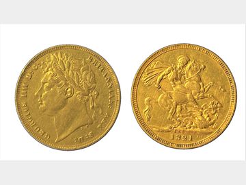 1821 GEORGE IV LAUREL HEAD SOVEREIGN