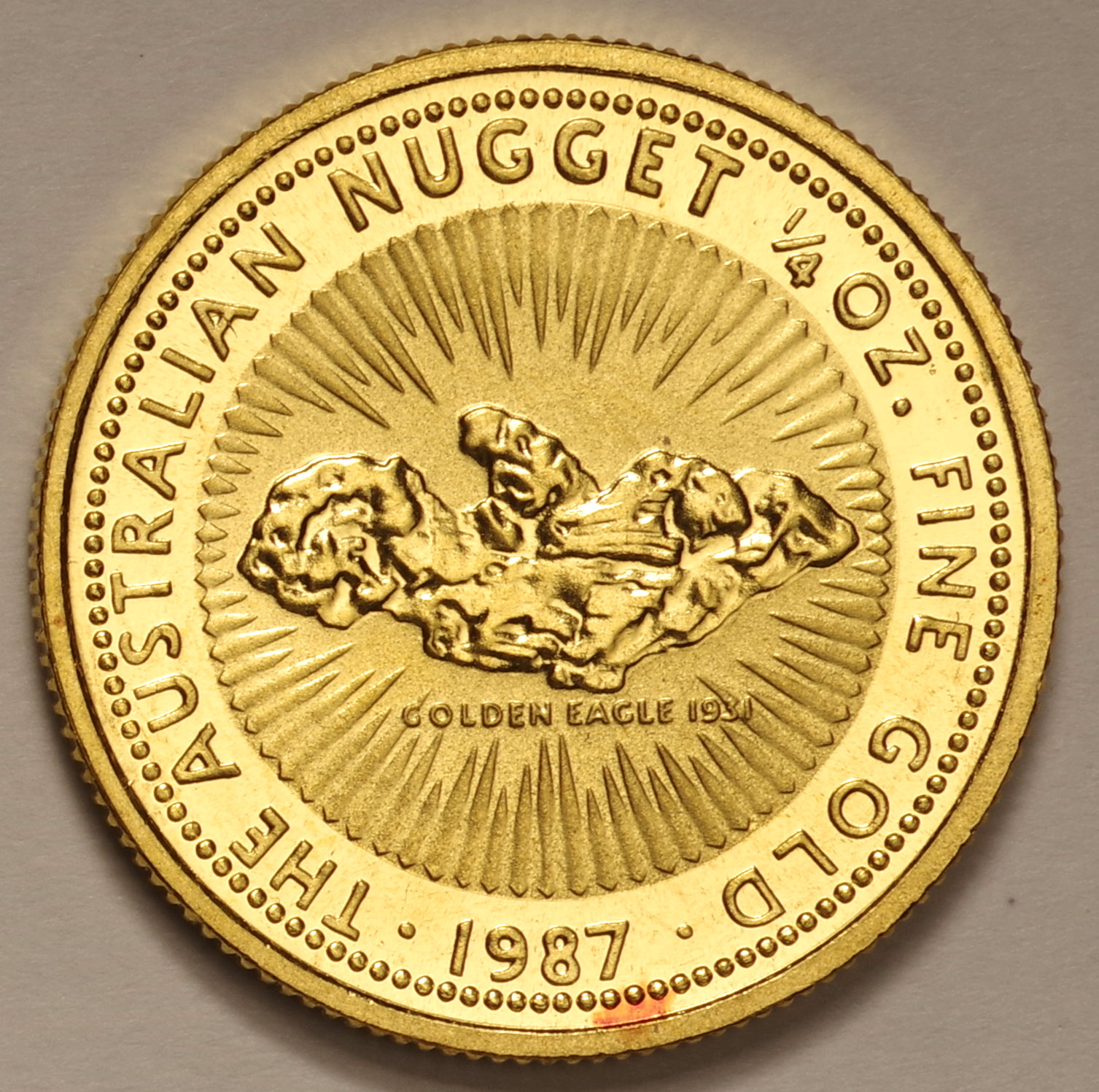 オーストラリア-Australia. ナゲット 25ドル金貨 1/4オンス 1987年