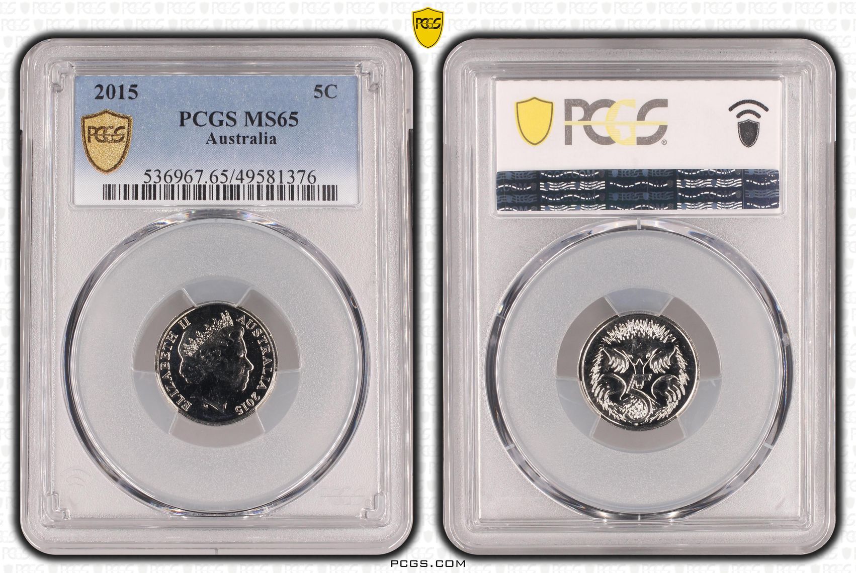 Five Cent, 2015, PCGS MS65