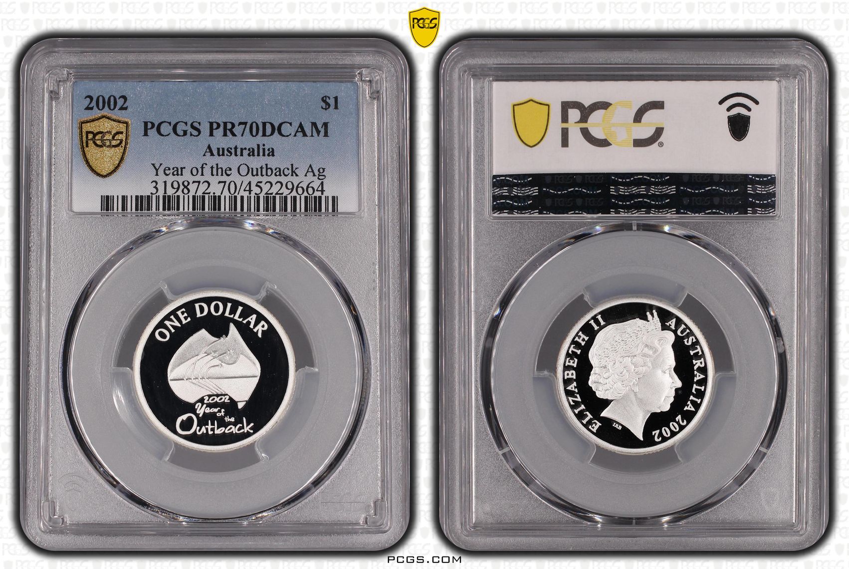 Year of the Outback Ag, POP 11/0, One Dollar, 2002, PCGS PR70DCAM