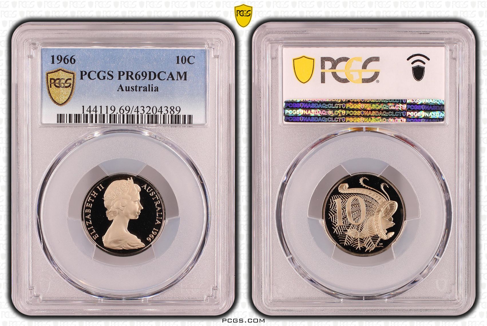 422 · 1966 Australia Ten Cent, 10c PCGS - PR69DCAM -389