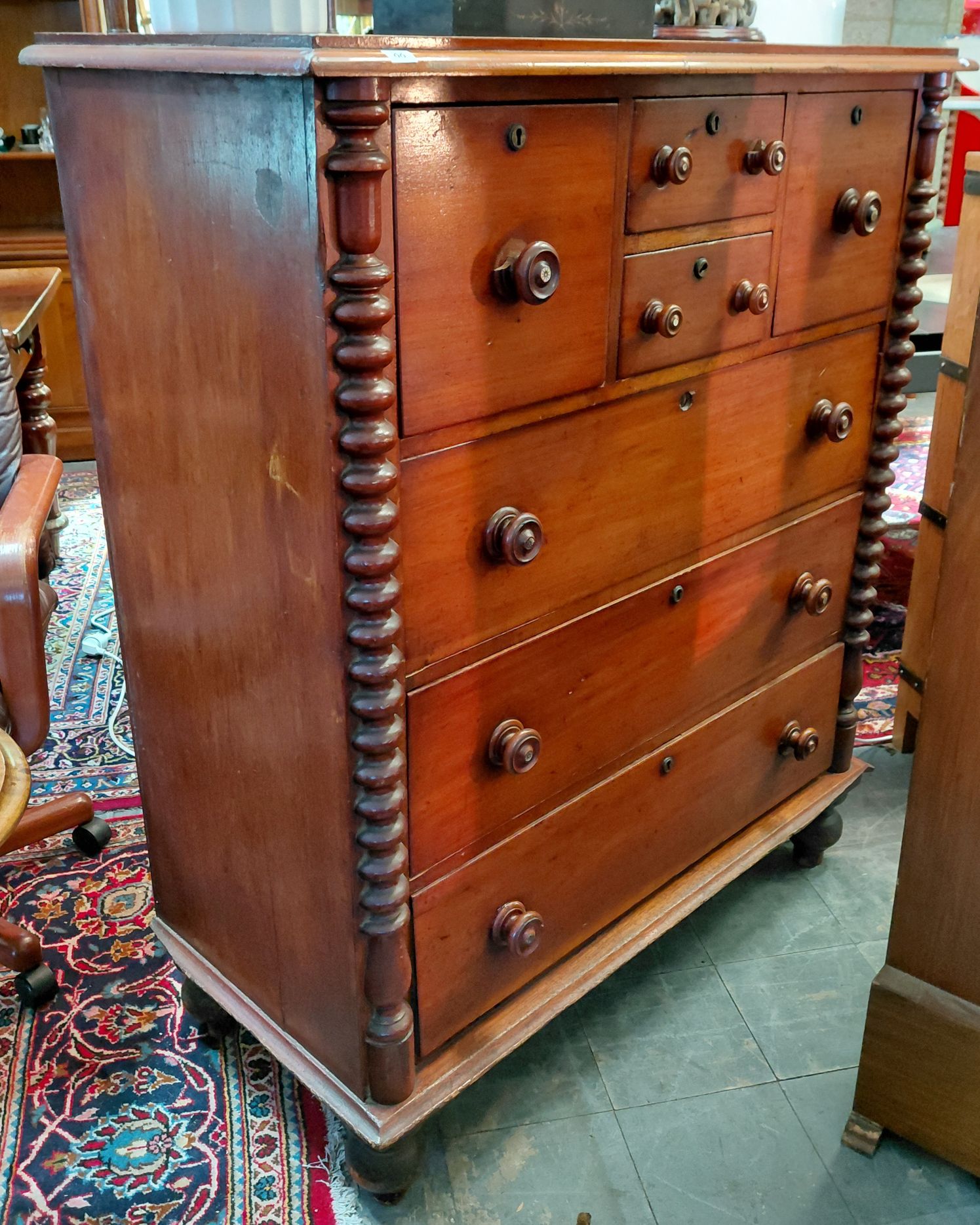 88 · VICTORIAN CEDAR CHEST OF DRAWERS