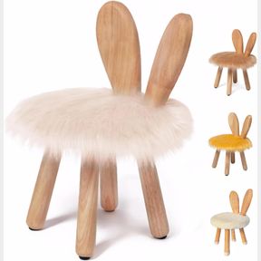 XXYOUPIN BUNNY STOOL SOLID WOOD KIDS STOOL MIMICKING THE COLOR OF A MULTI-BREED RABBIT USED FOR ARCADE LIVING ROOM KINDERGARTEN LI