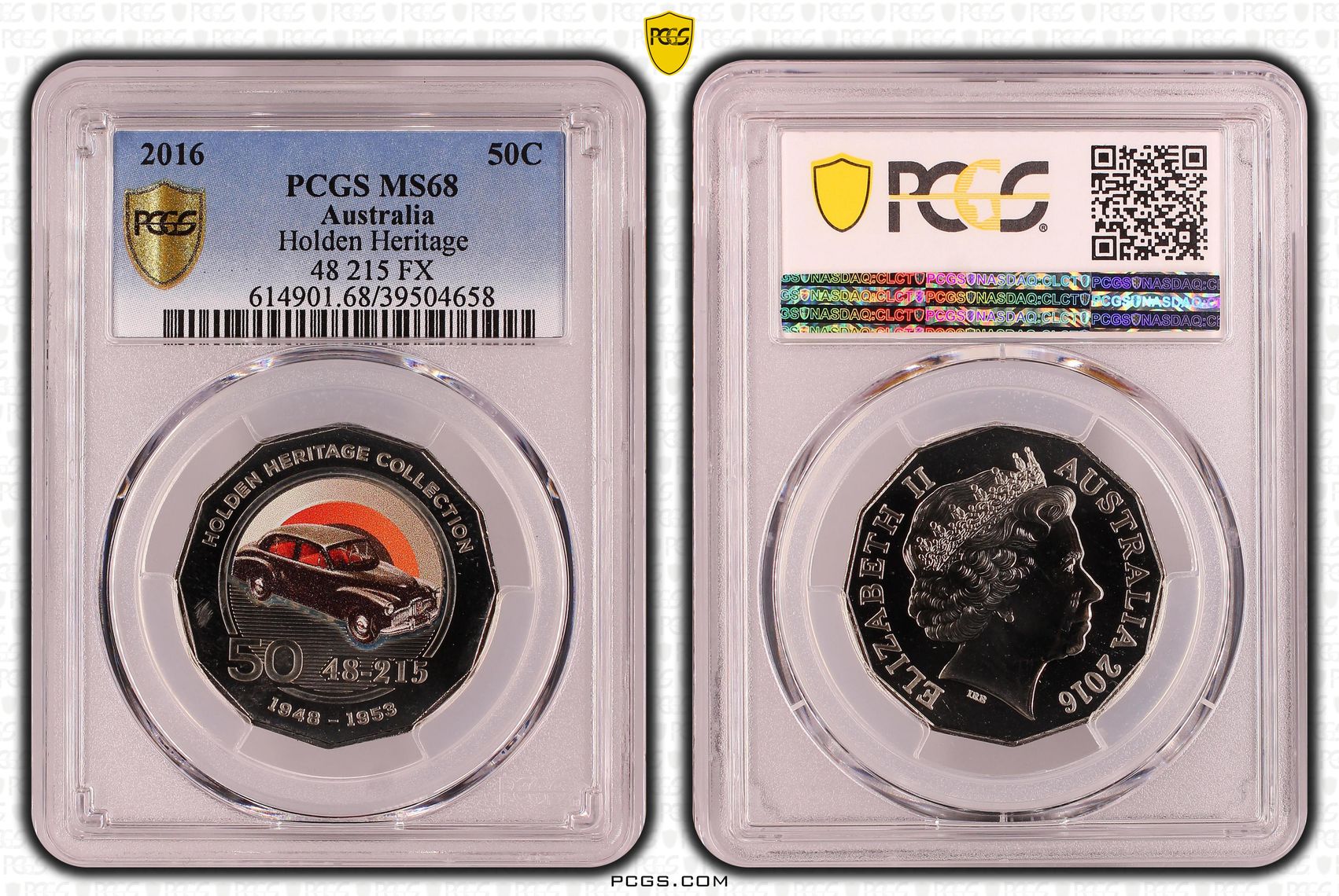 Holden Heritage - 48 215 FX, Fifty Cent, 2016, PCGS MS68