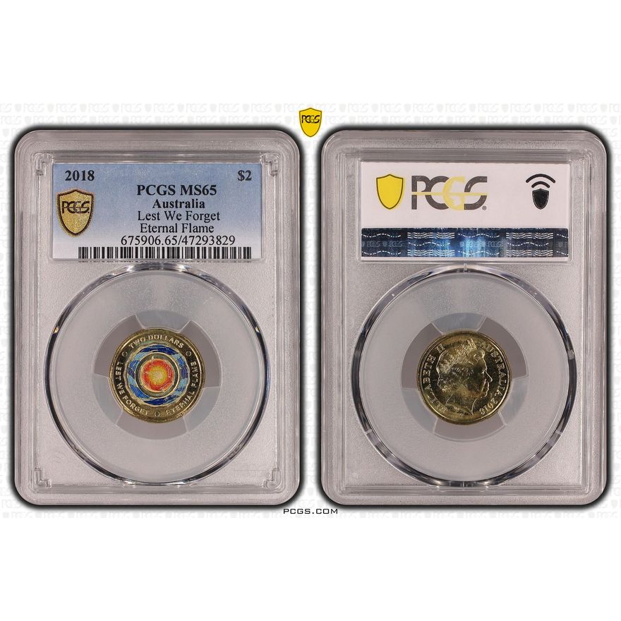Lest We Forget - Eternal Flame, Two Dollar, 2018, PCGS MS 65