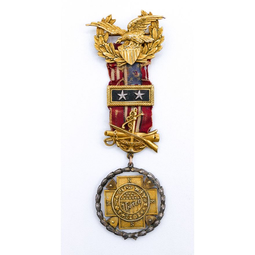 1924 Spanish American War 14k & Silver Veterans Medal 4'' - 29.5 Grams