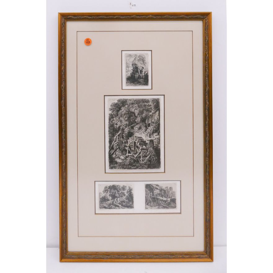 Antique G. Cuitt European 4pc Framed Engravings- 25x15