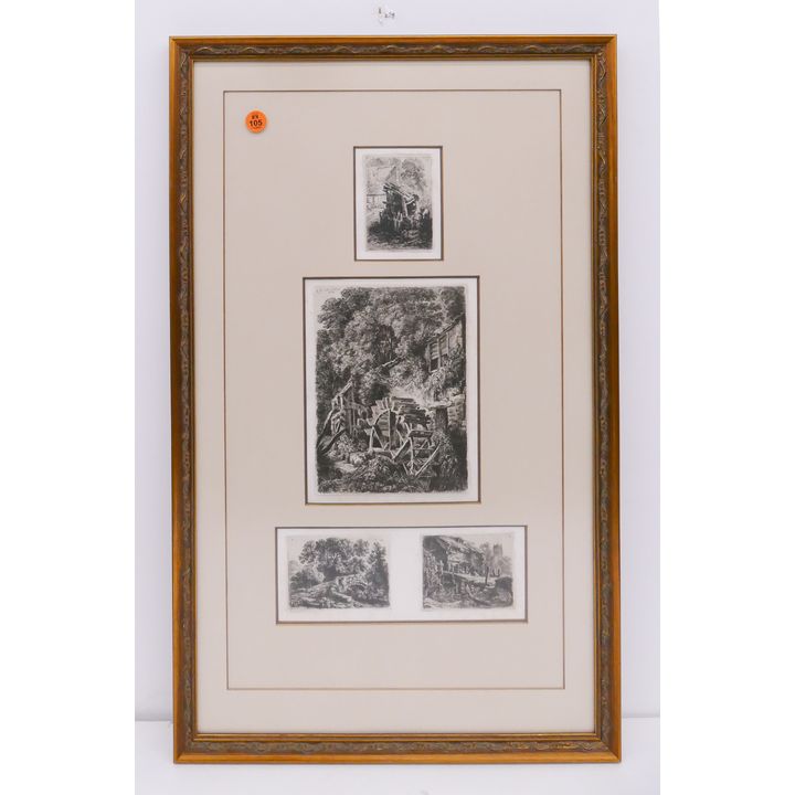 Antique G. Cuitt European 4pc Framed Engravings- 25x15
