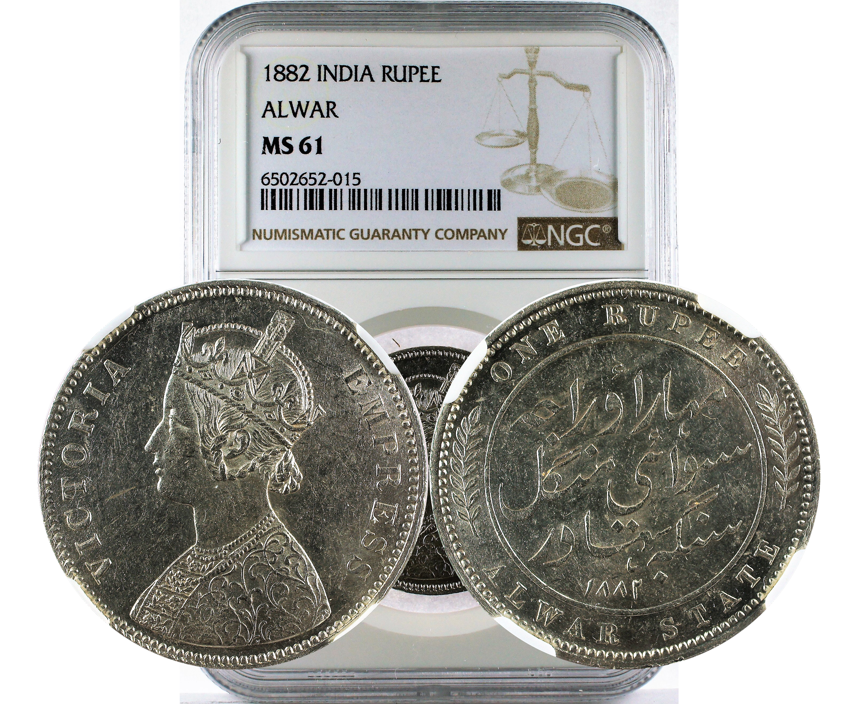 1882 INDIA ALWAR RUPEE MS 61