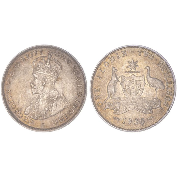 George V, Florin, 1925, PCGS MS 62