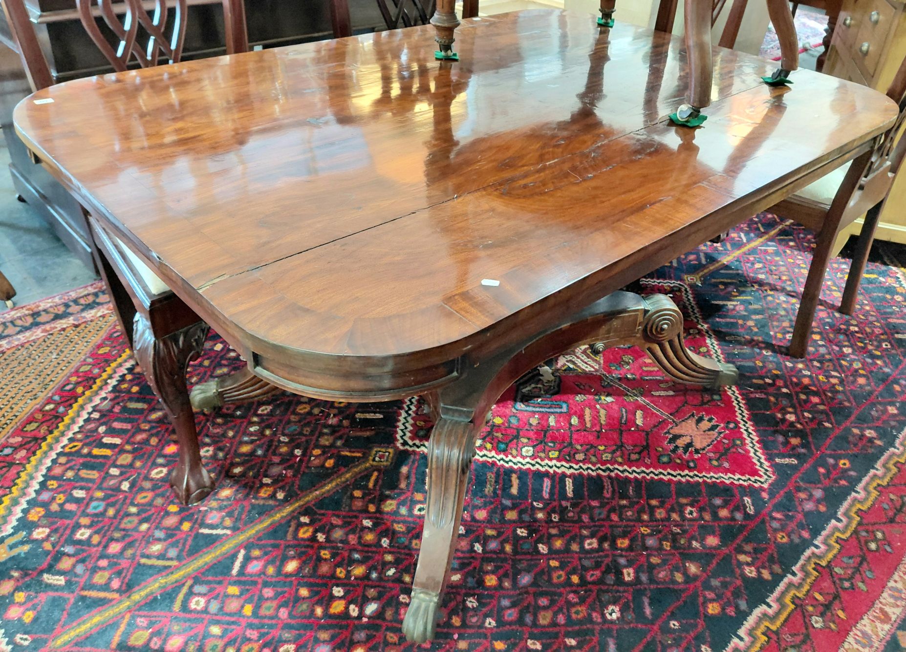 60 · REGENCY MAHOGANY DINING TABLE