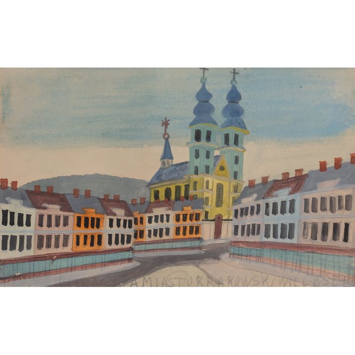Nikifor Krynicki | Pejzaż miejski, ok. 1965 r.