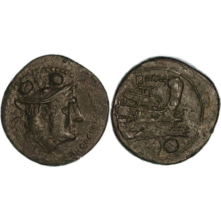 Roman Republic, Anonymous Coinage, Æ Sextans, after 211 BC,  nVF