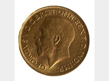 1912 King George V London Mint Gold Sovereign.