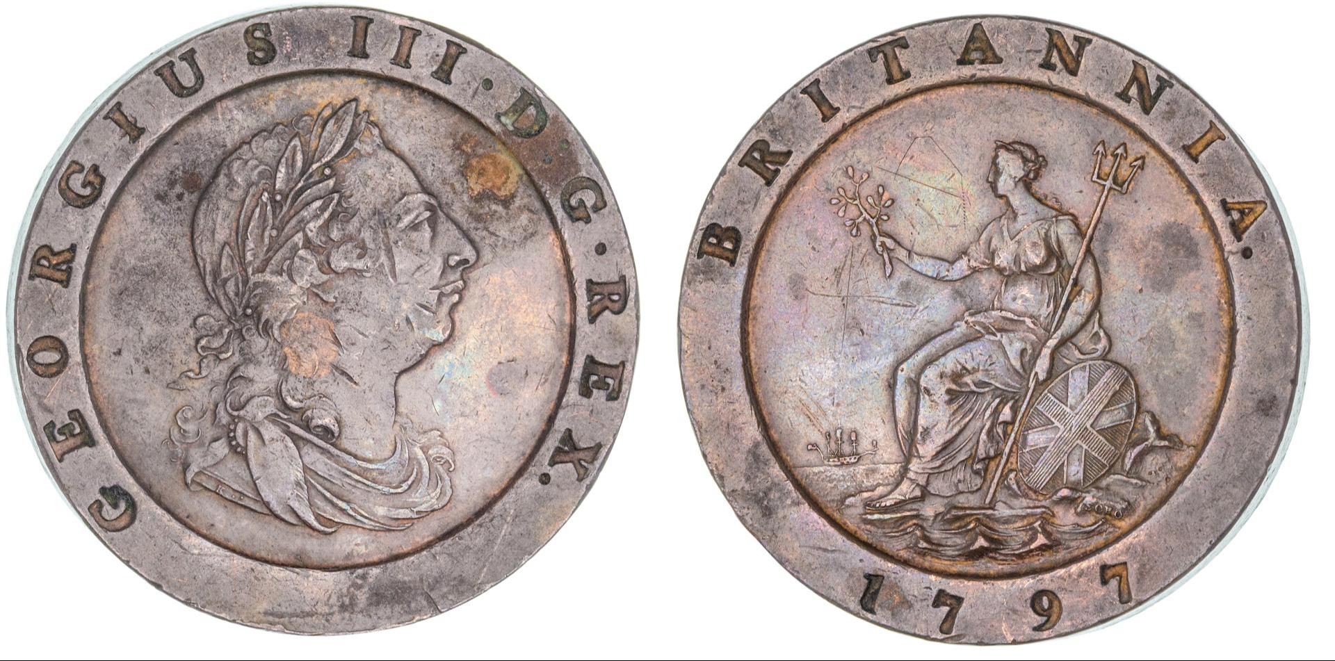 Great Britain, George III, Twopence, 1797, VF