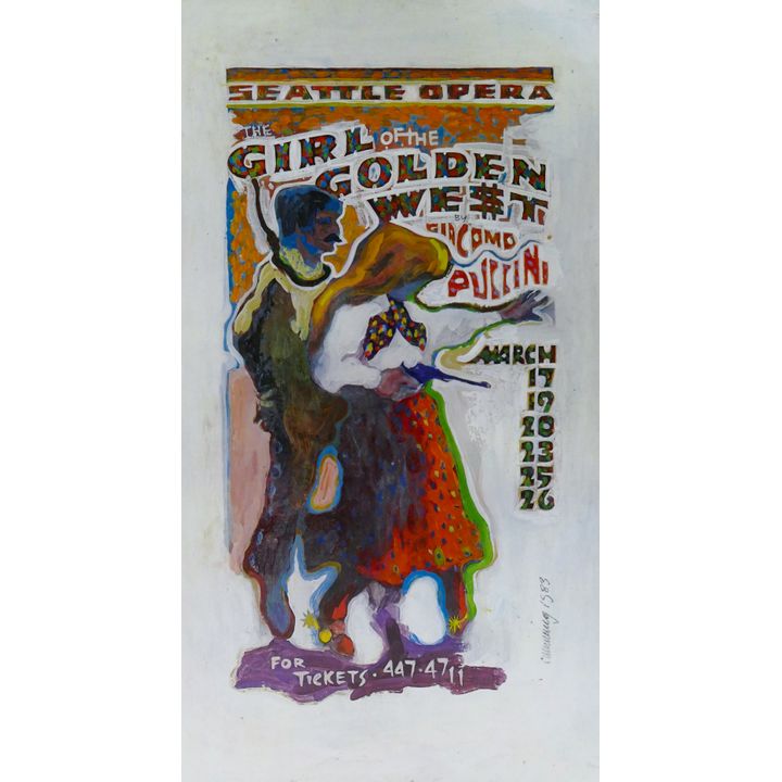 William Cumming ''Girl of the Golden West'' 1983 Poster 30''x16.5''