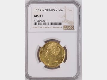 1823 GEORGE IV GOLD 2 POUND COIN MS61