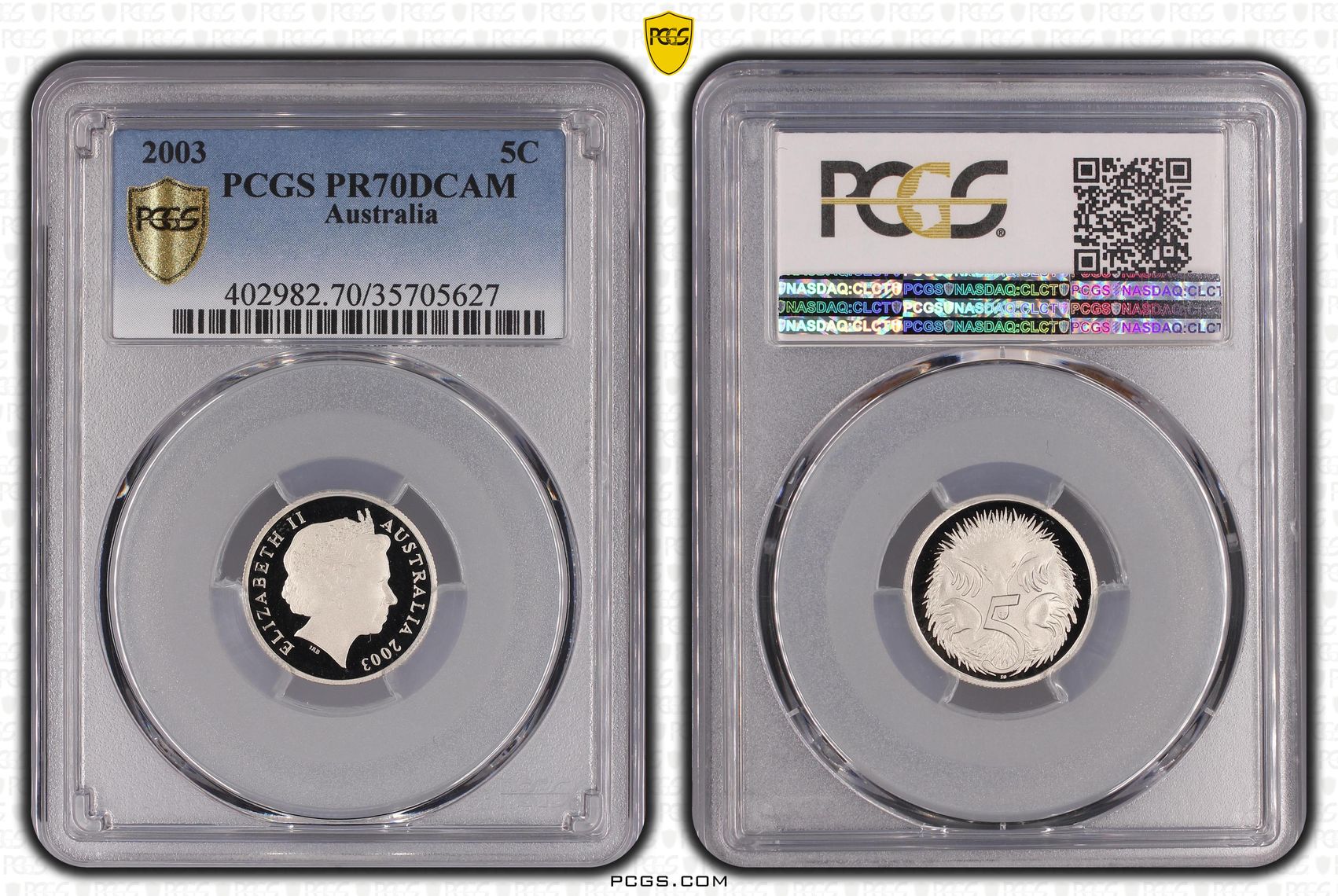 79 · 2003 Australia Five Cent, 5c PCGS - PR70DCAM POP 53/0 -627