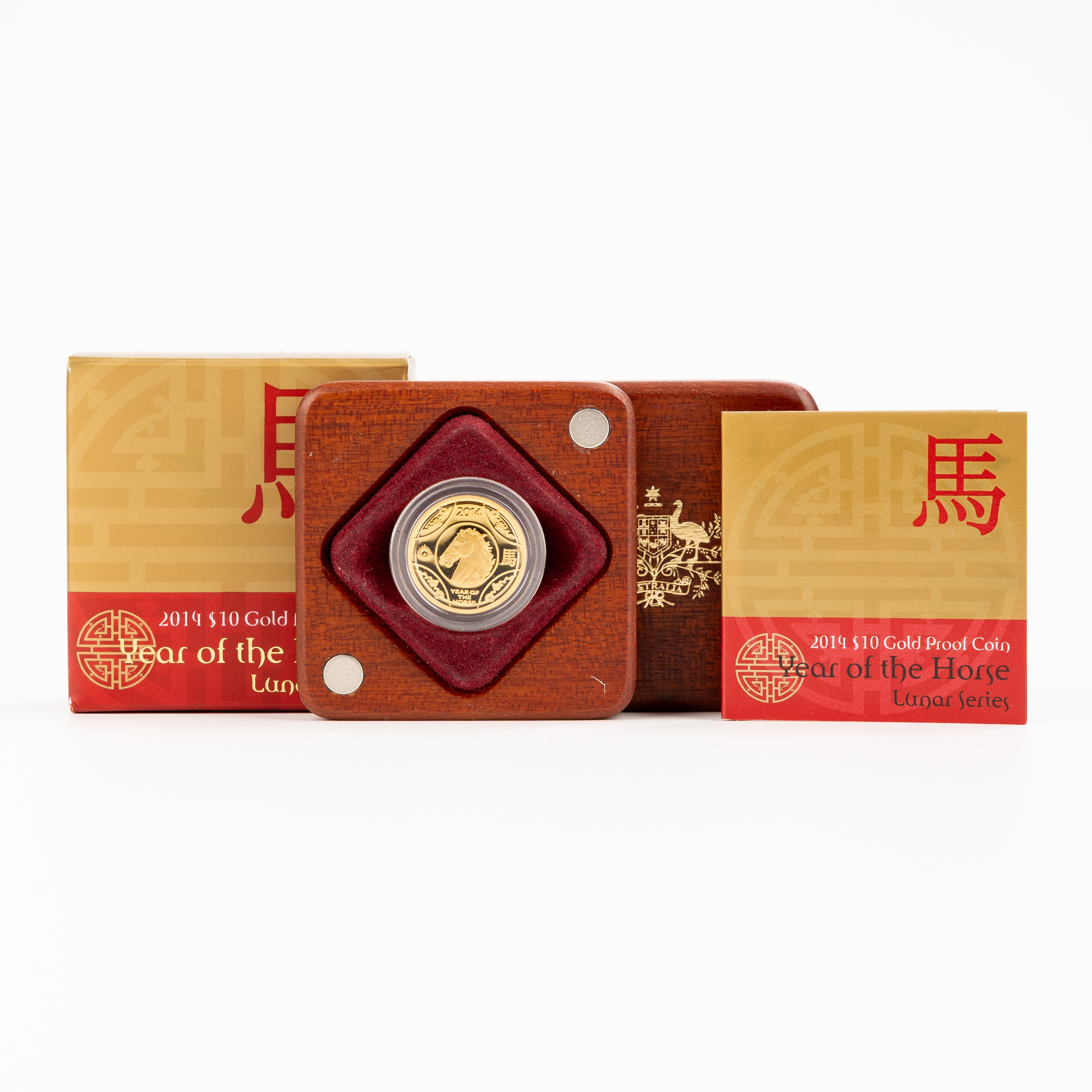 Elizabeth II, Lunar: Year of the Horse 1/10th Gold Proof, Ten Dollars, 2014, FDC