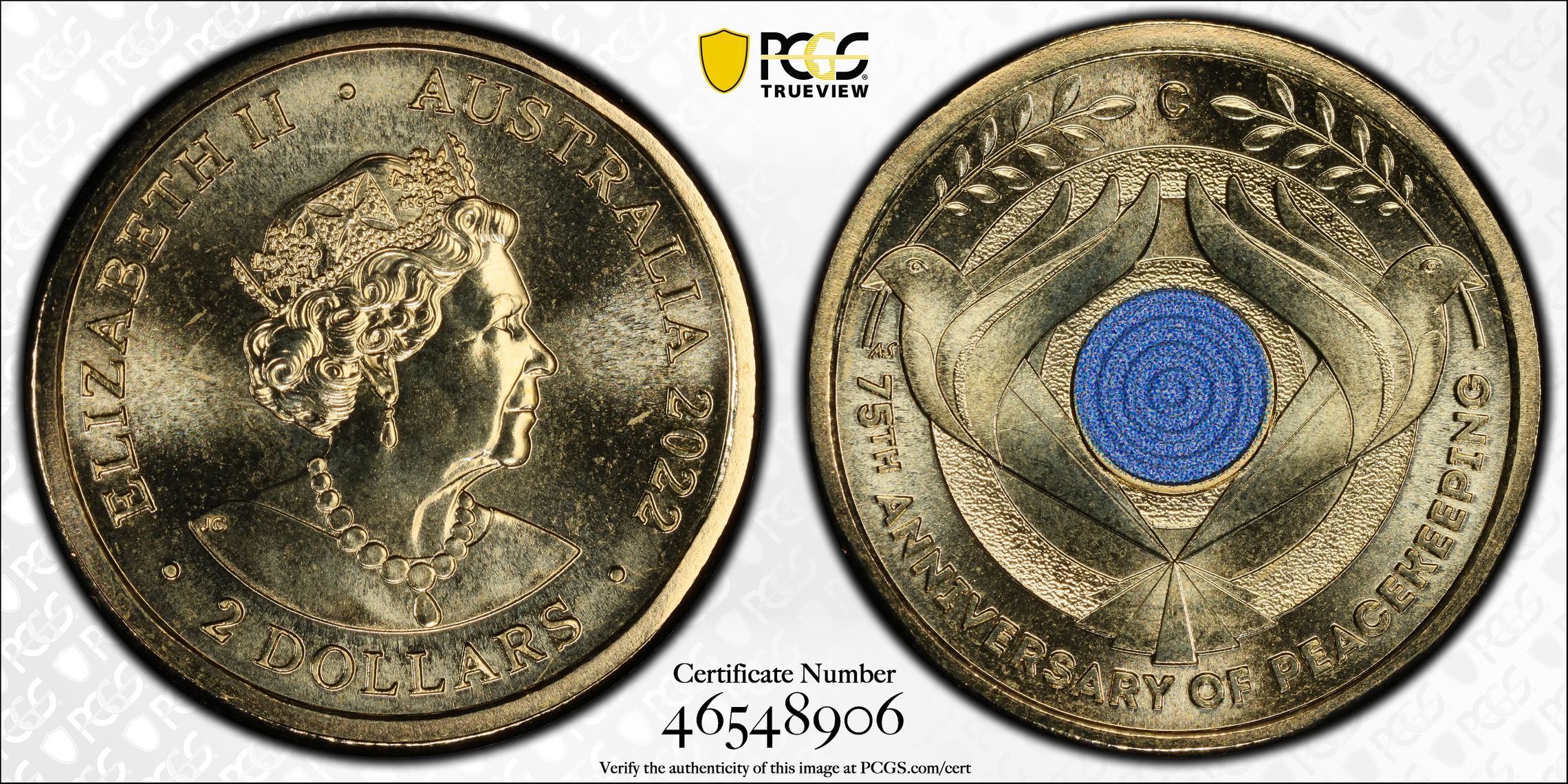 Elizabeth II, Peacekeeping Colorized , Two Dollar, 2022-C, PCGS MS67
