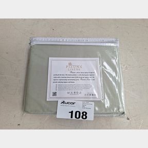 PIZUNA COTTON FLAT SHEET 400 THREAD COUNT - LIGHT SAGE - DOUBLE -