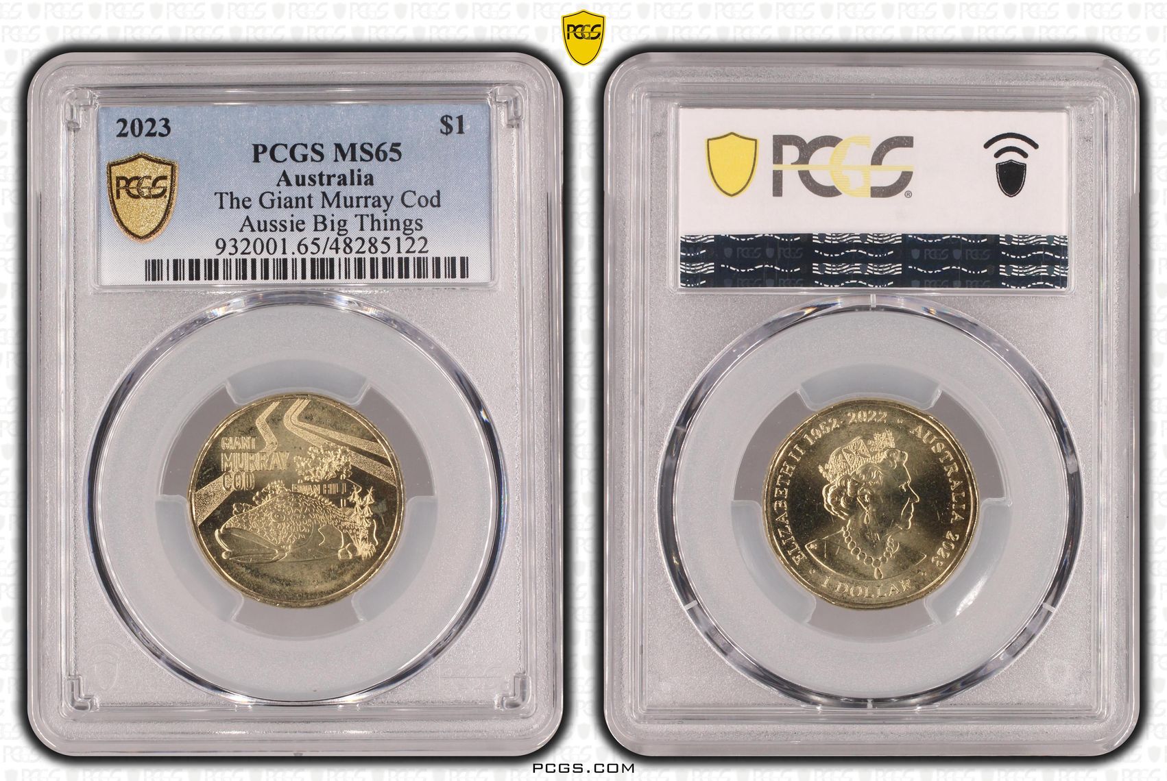 The Giant Murray Cod Aussie Big Things, One Dollar, 2023, PCGS MS65