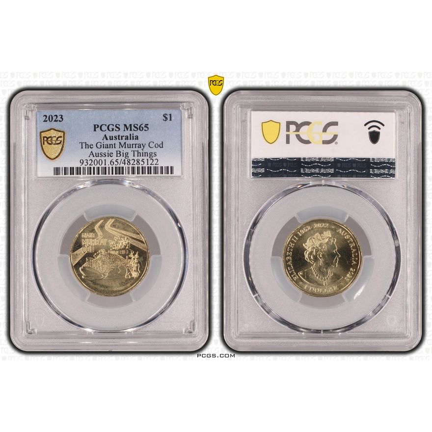 The Giant Murray Cod Aussie Big Things, One Dollar, 2023, PCGS MS65