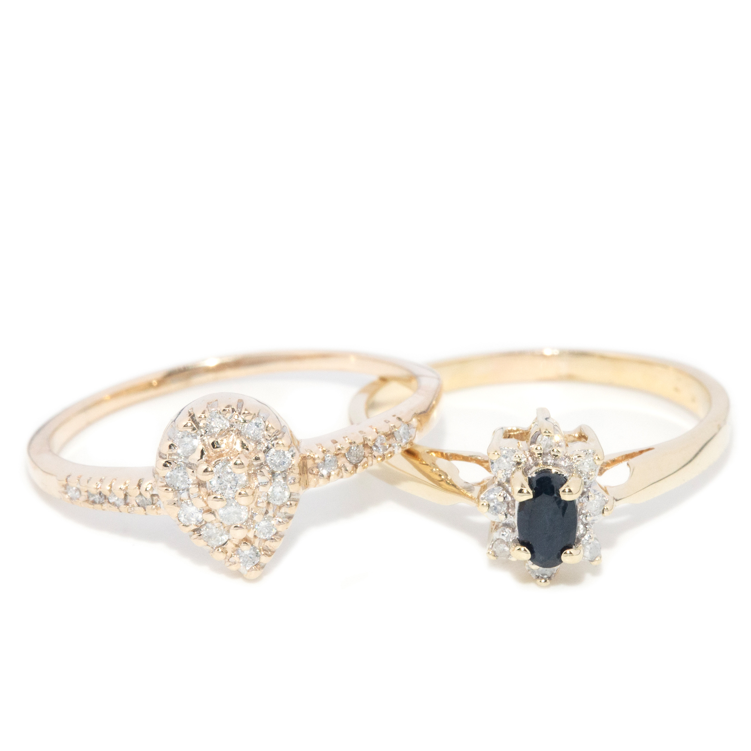 59 · Diamond Cluster Ring 9ct Gold, Sapphire and Diamond Ring 9ct Gold