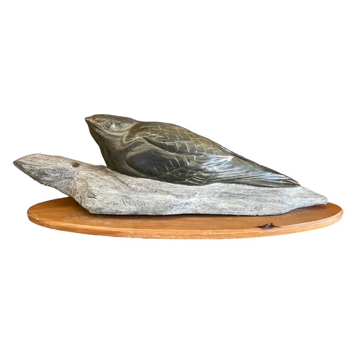 Tony Angell ''Nighthawk'' 1984 Stone Sculpture
