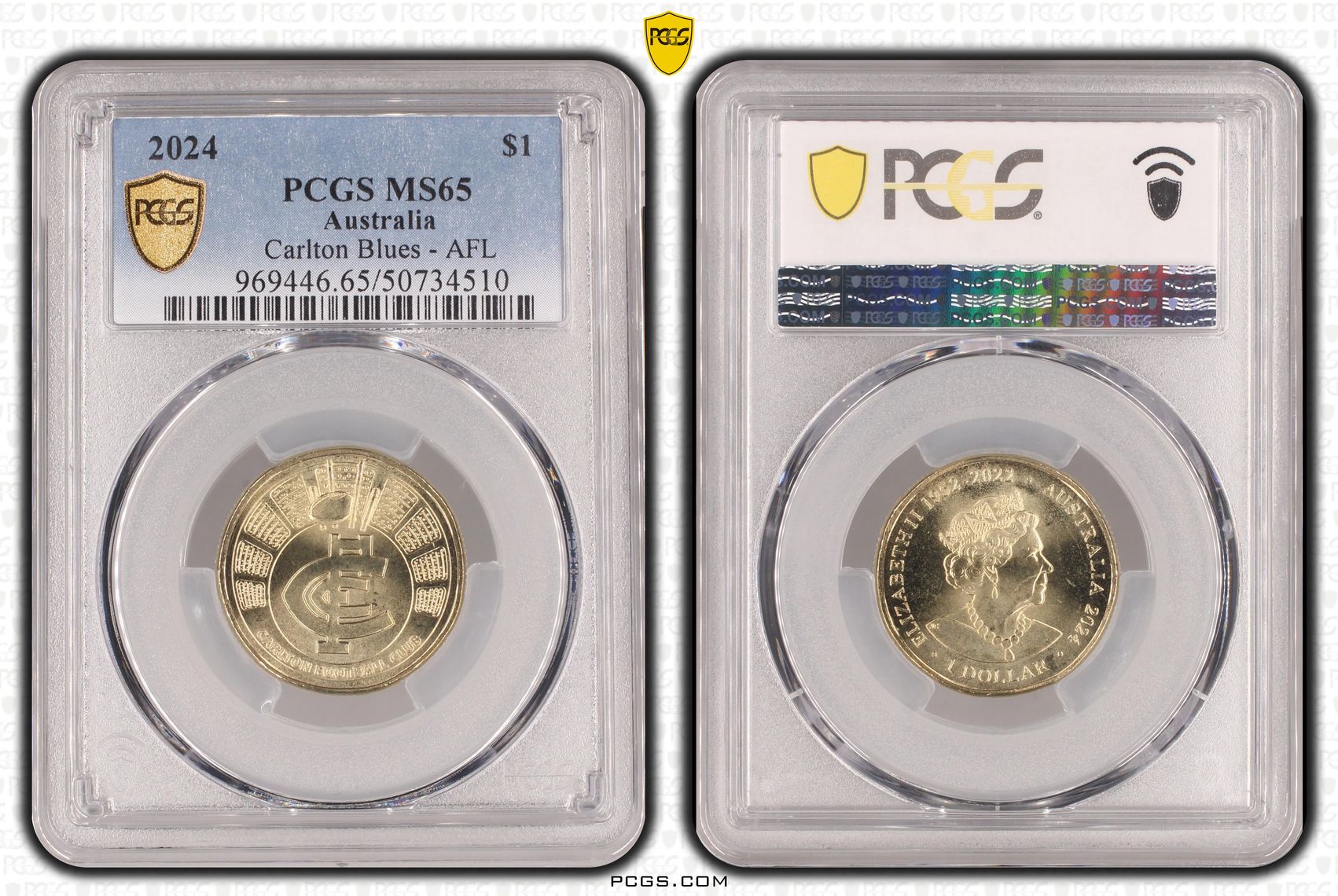 Carlton Blues - AFL , One Dollar, 2024, PCGS MS65
