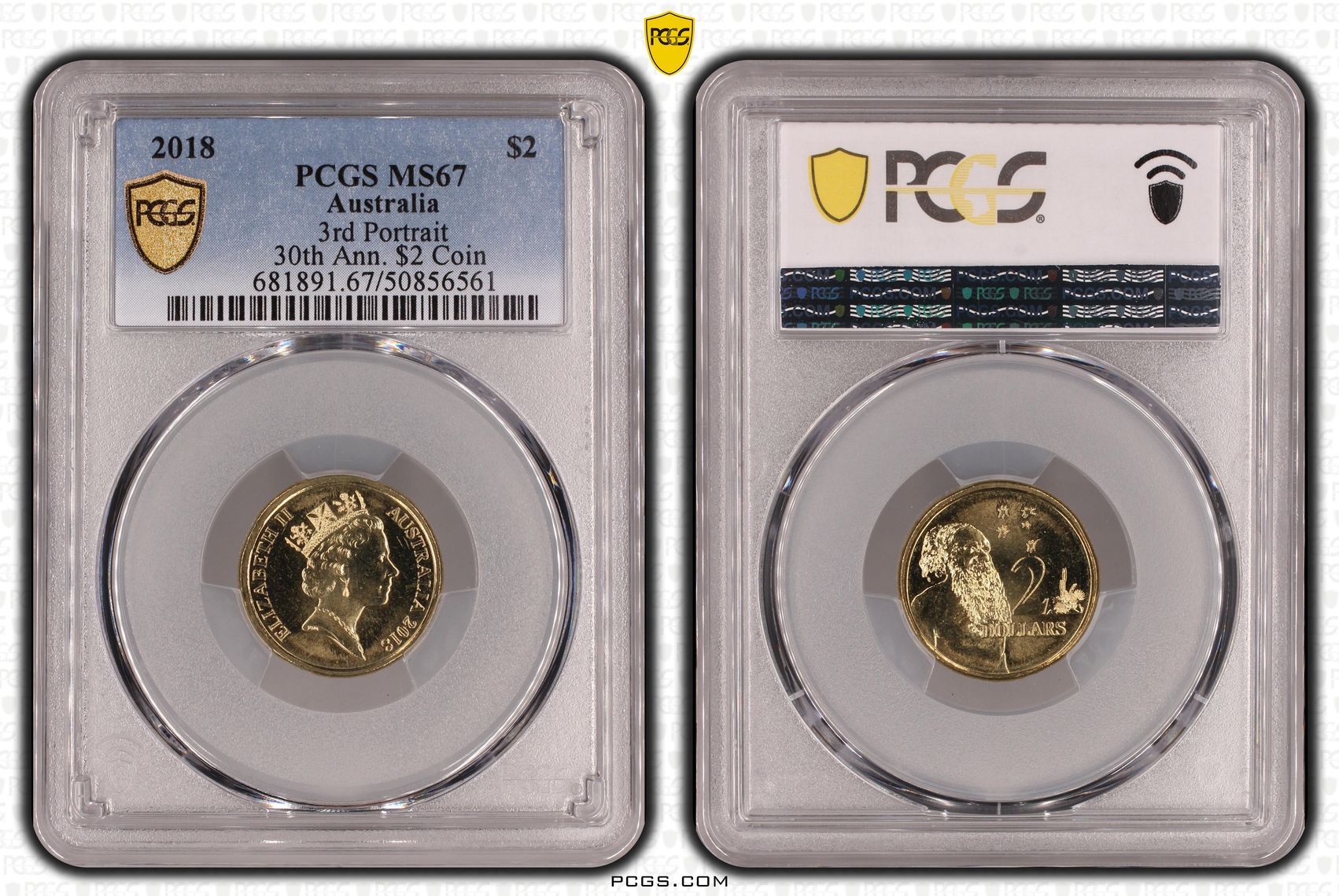 3rd Portrait 30th Ann. $2 Coin , Two Dollar, 2018, PCGS MS67