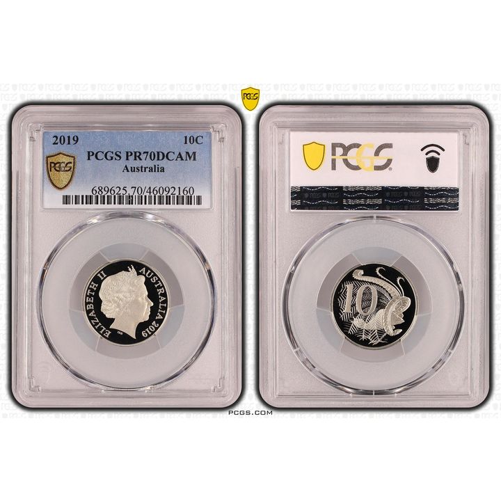 Elizabeth II, Ten Cent, 2019, PCGS PR 70DCAM