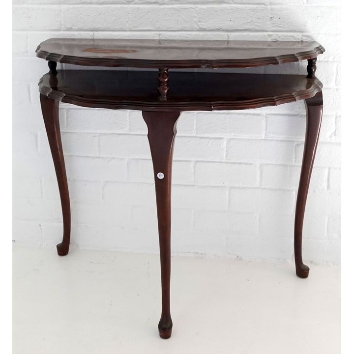 TWO-TIER DEMI-LUNE TABLE