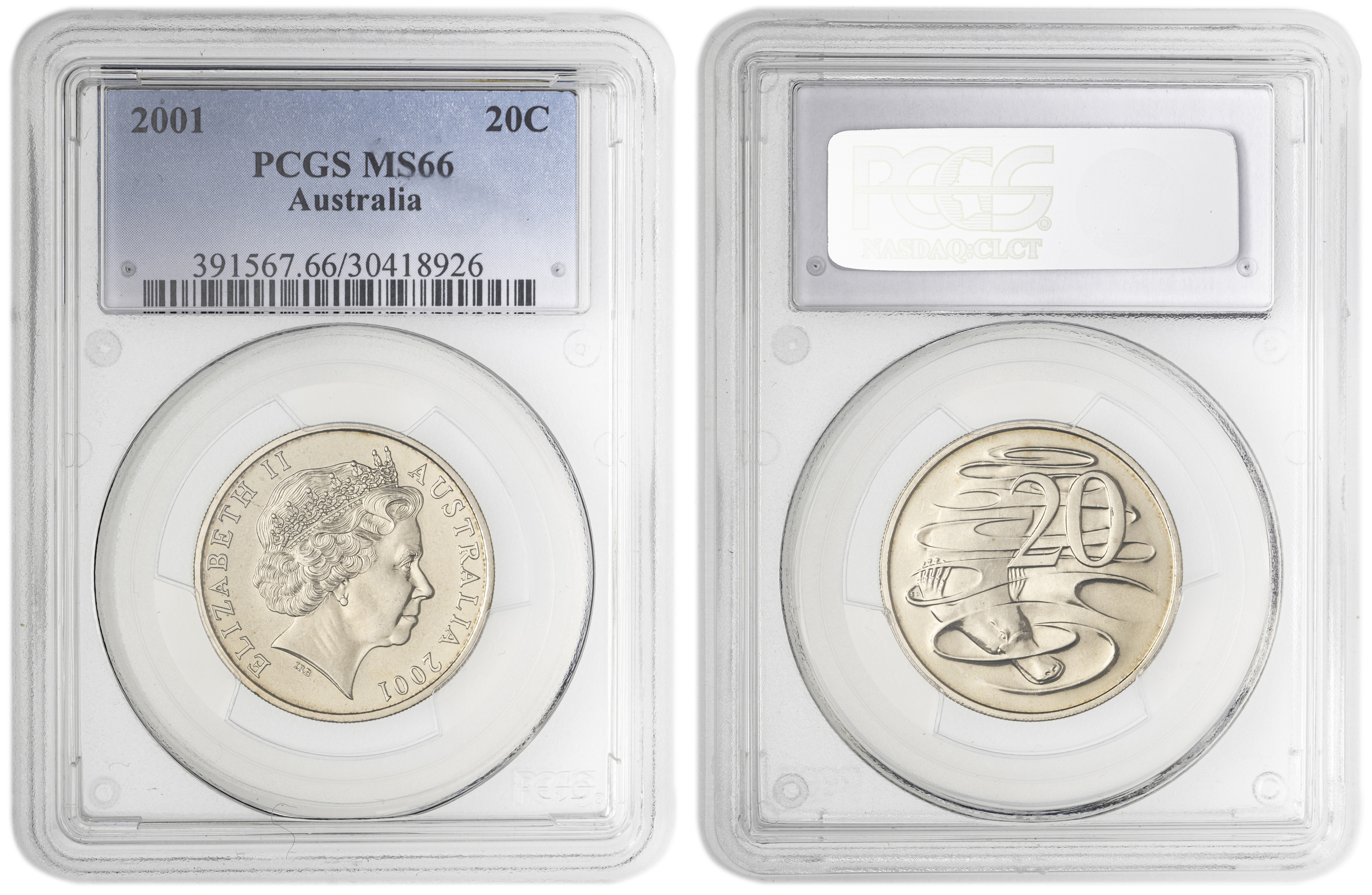 , Twenty Cent, 2001, PCGS MS66